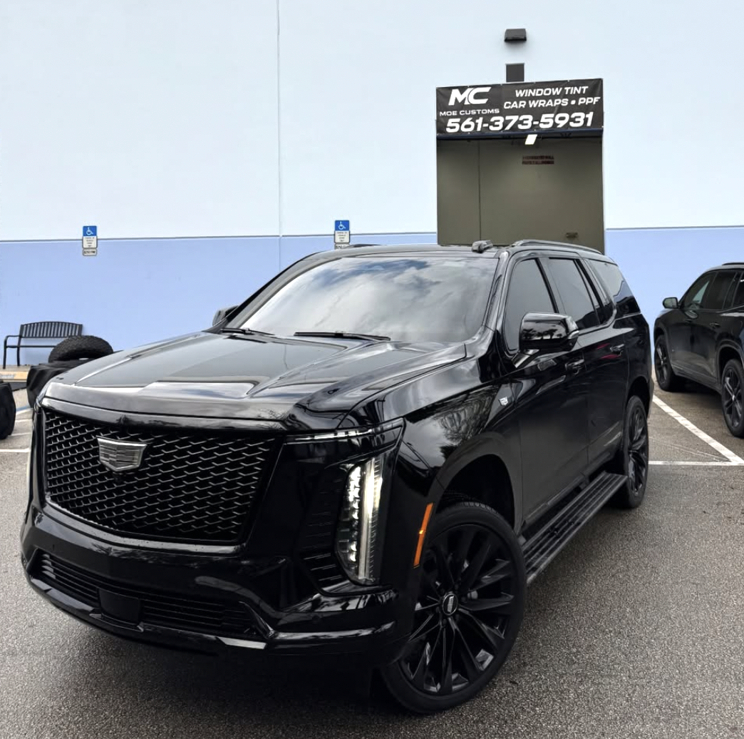 Blacked-out Cadillac Escalade at Moe Customs